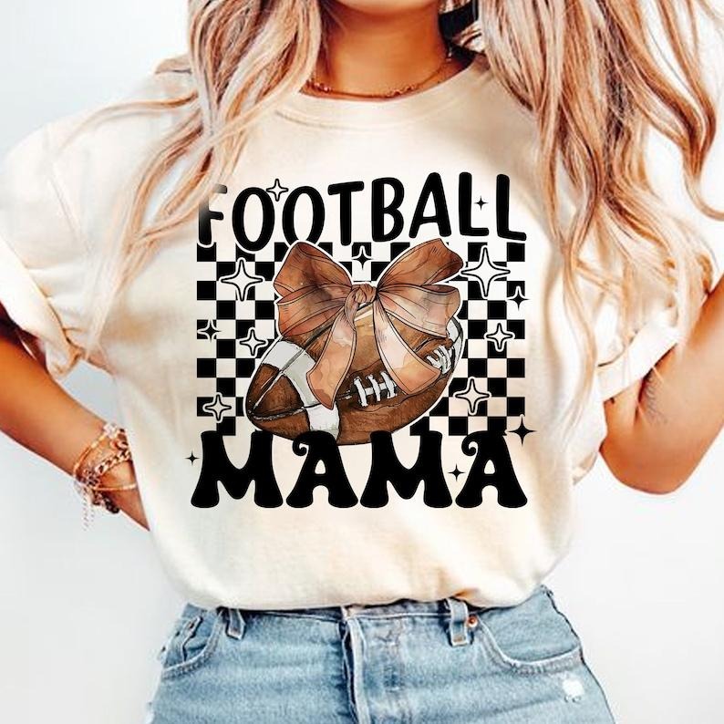 Coquette Football, Football Bow, Checkered Game Day Tshirt Hoodie, Sweatshirt | HypeCrazeTee.com