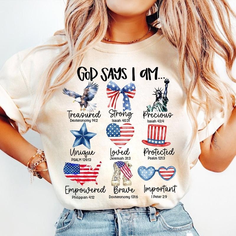 Coquette God Says I Am 4th Of July Shirt 4th Of July Shirt Christian 4th Of July Shirt America Shirt Blessed Shirt...