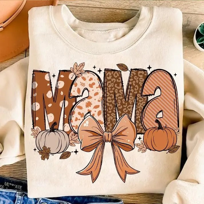 Coquette Mama Unisex Shirt, Fall Vibes Cotton Sweatshirt, Autumn Coquette Shirt, Fall Mama Unisex Sweatshirt, Fall Mama...