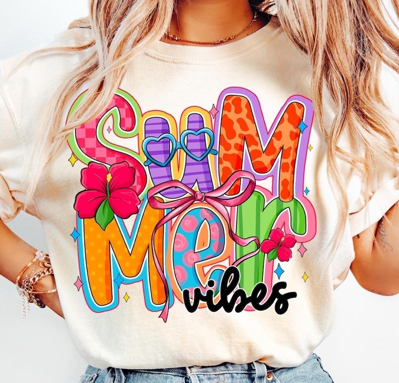 Coquette Summer Vibes Preppy Retro Beach Trendy Summer Vibes T-Shirt Hoodie, Sweatshirt | HypeCrazeTee.com