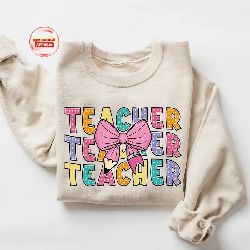 Coquette Teacher Halloween T-Shirt, Teacher Appreciation Gift for Halloween, Halloween Vibes, Halloween Season, Coquette...