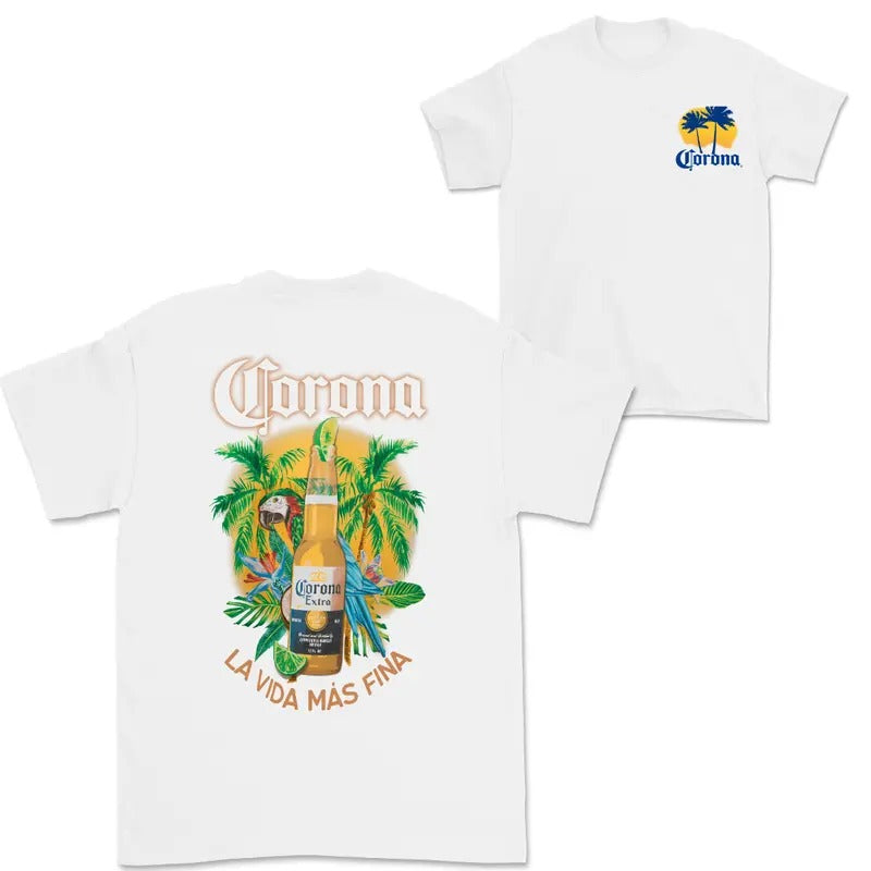 Corona Extra Beer Front and Back Print T-Shirt, Summer Tees For Men Hoodie, Sweatshirt | HypeCrazeTee.com