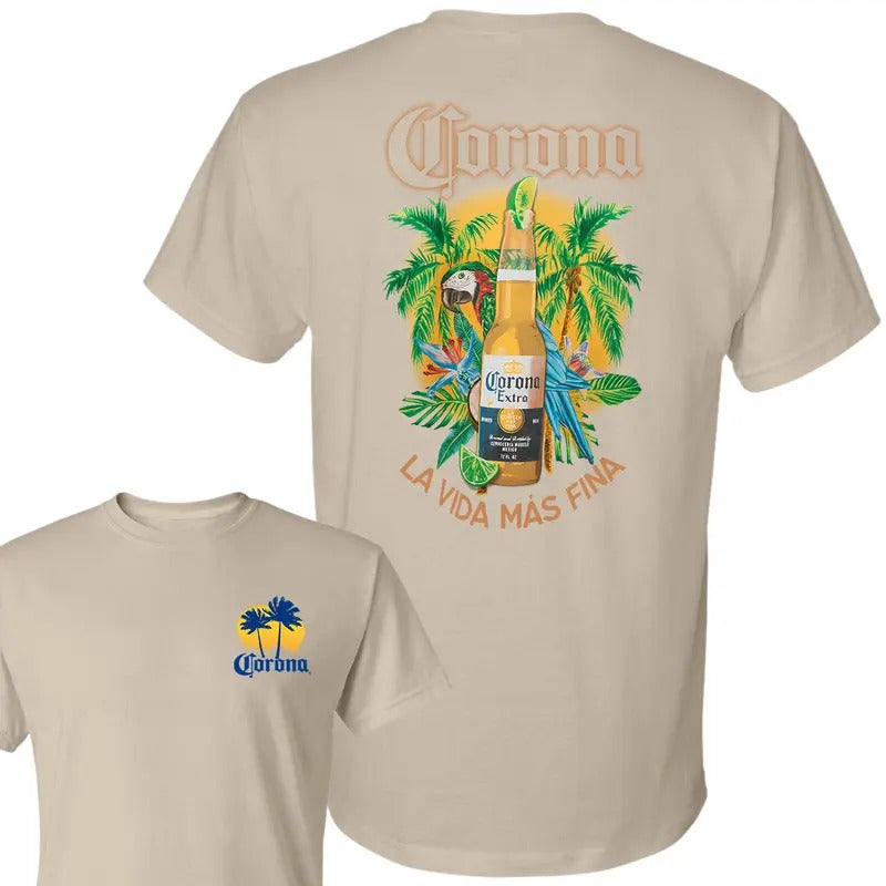 Corona Extra Bottle 2 sides T-Shirt, Full Color, Unisex T-Shirt, For Men, For Women Hoodie, Sweatshirt | HypeCrazeTee.com