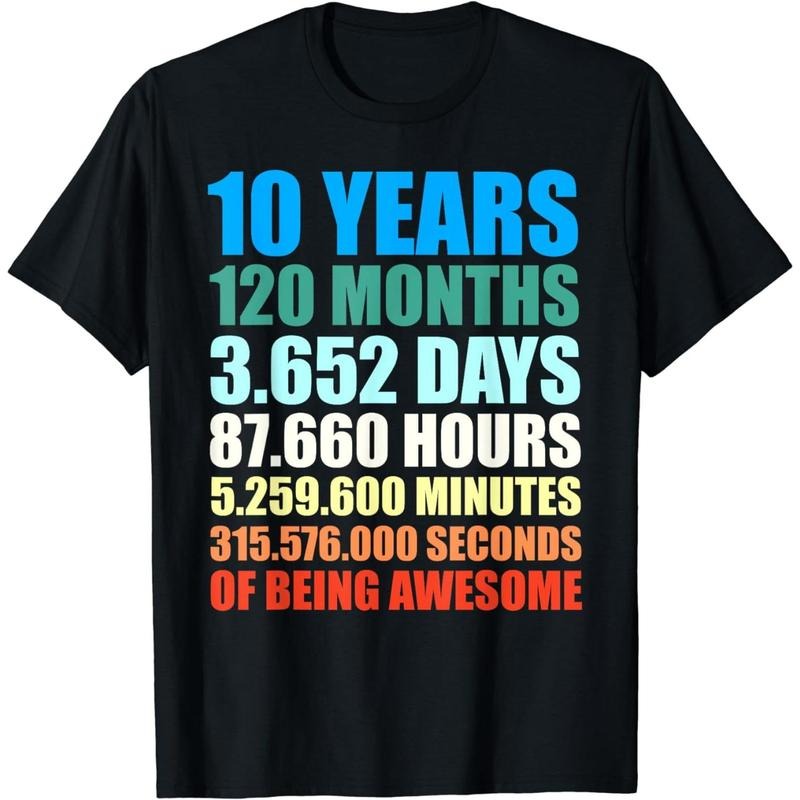 Cotton Short Sleeve 10Th Birthday Gift Boy 10 Years Being Awesome T-Shirt For Men Hoodie, Sweatshirt | HypeCrazeTee.com