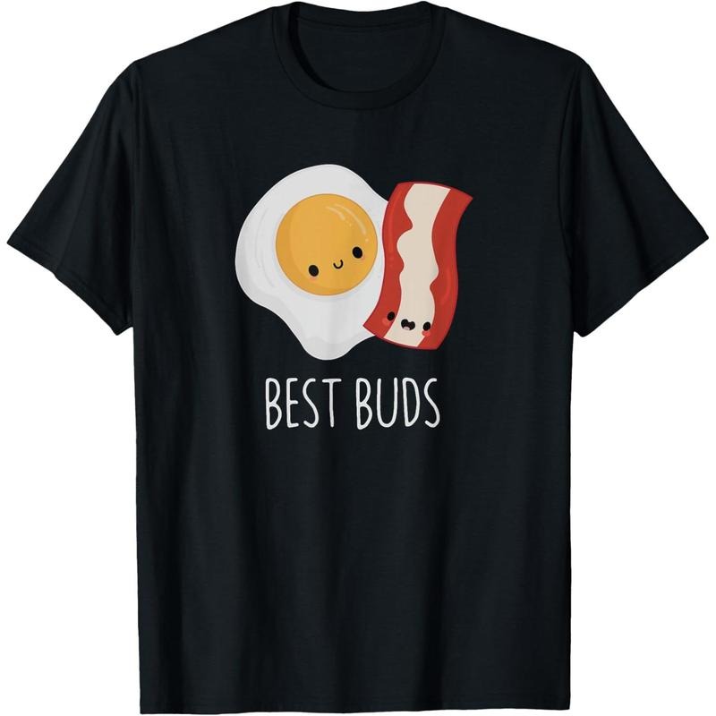 Cotton Short Sleeve Cute Kawaii Food Funny Breakfast Brunch Bacon And Eggs Gift T-Shirt For Men Women Hoodie, Sweatshirt