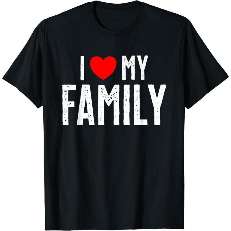 Cotton Short Sleeve I Love My Family Shirt I Heart My Family T-Shirt For Men Women Hoodie, Sweatshirt | HypeCrazeTee.com