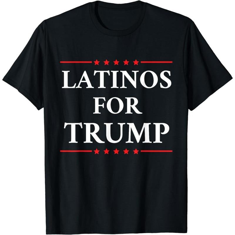 Cotton Short Sleeve LATINOS FOR TRUMP 2024 T-Shirt For Men Women Hoodie, Sweatshirt | HypeCrazeTee.com