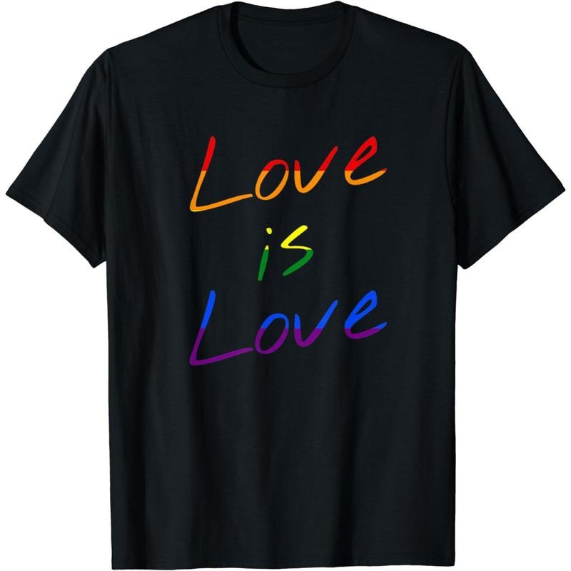 Cotton Short Sleeve Love Is Love Gay Pride T-Shirt For Men Women Hoodie, Sweatshirt | HypeCrazeTee.com