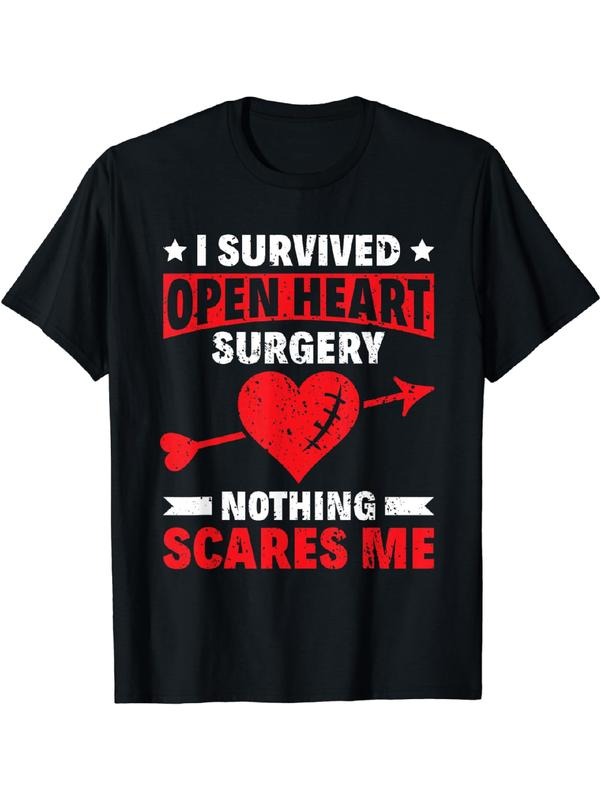 Cotton Short Sleeve Survived Open Heart Surgery - Bypass Heart Defect T-Shirt For Men Women Hoodie, Sweatshirt