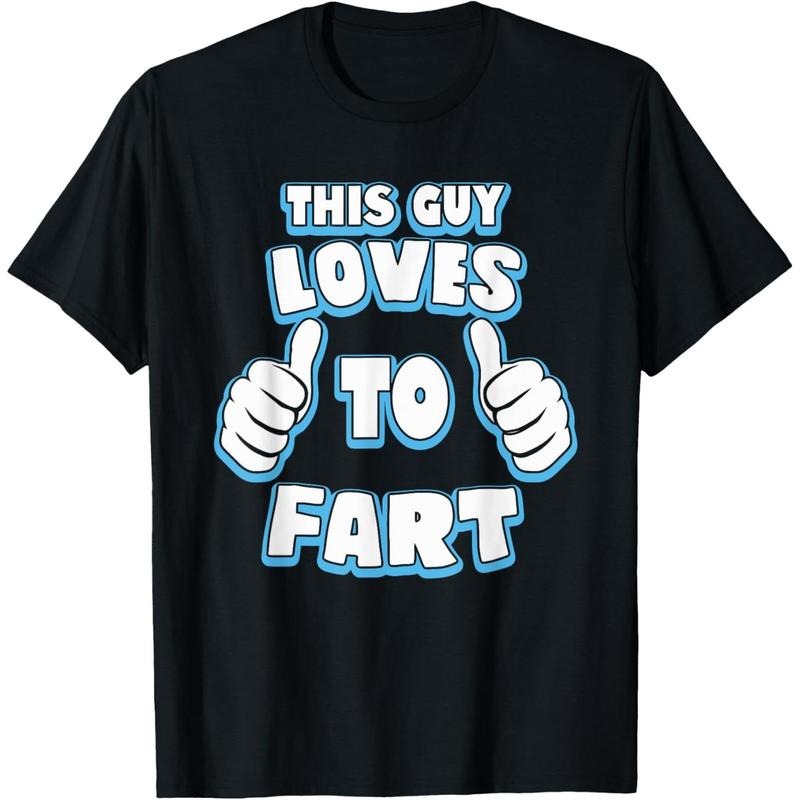 Cotton Short Sleeve T-Shirt This Guy Loves To Fart Mens Funny T-Shirt, Humour Joke Gift Graphic tees Top Casual Hoodie,...
