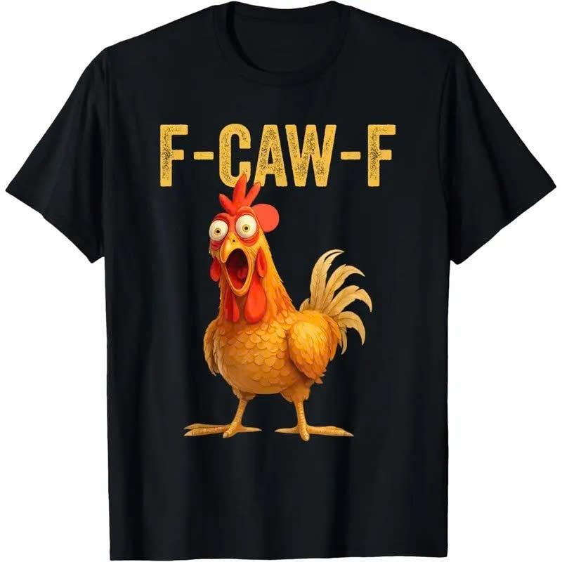 Cotton Unisex Funny F-Caw-F Chicken shirts, F-CAW-F Chicken T-Shirt Shortsleeve Tops Hoodie, Sweatshirt | HypeCrazeTee.com
