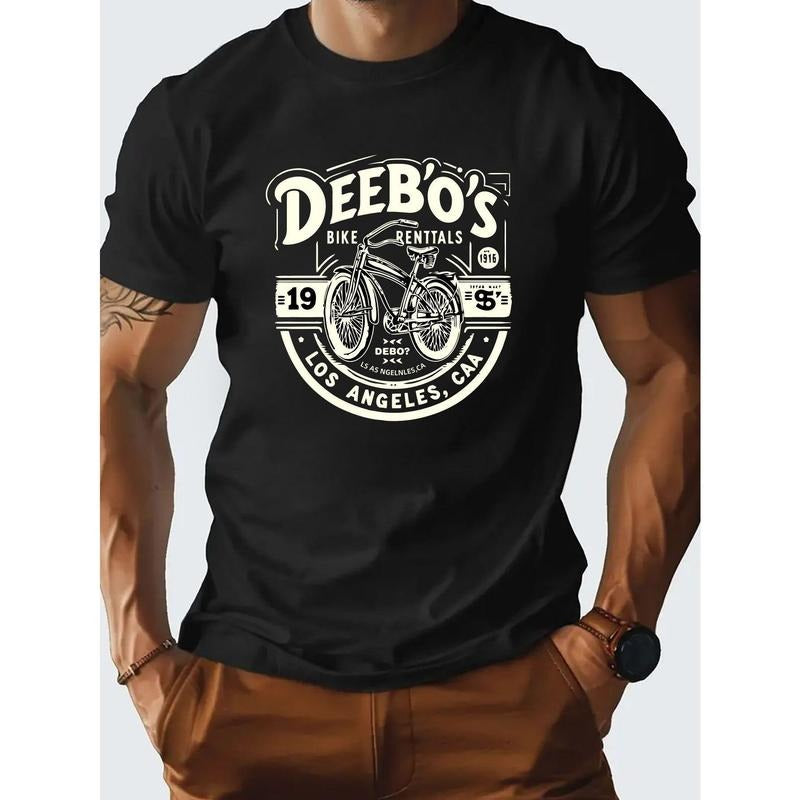 Cotton short-sleeved T-shirt, American fashion brand print bottom, men's spring and summer round neck casual all-over top...