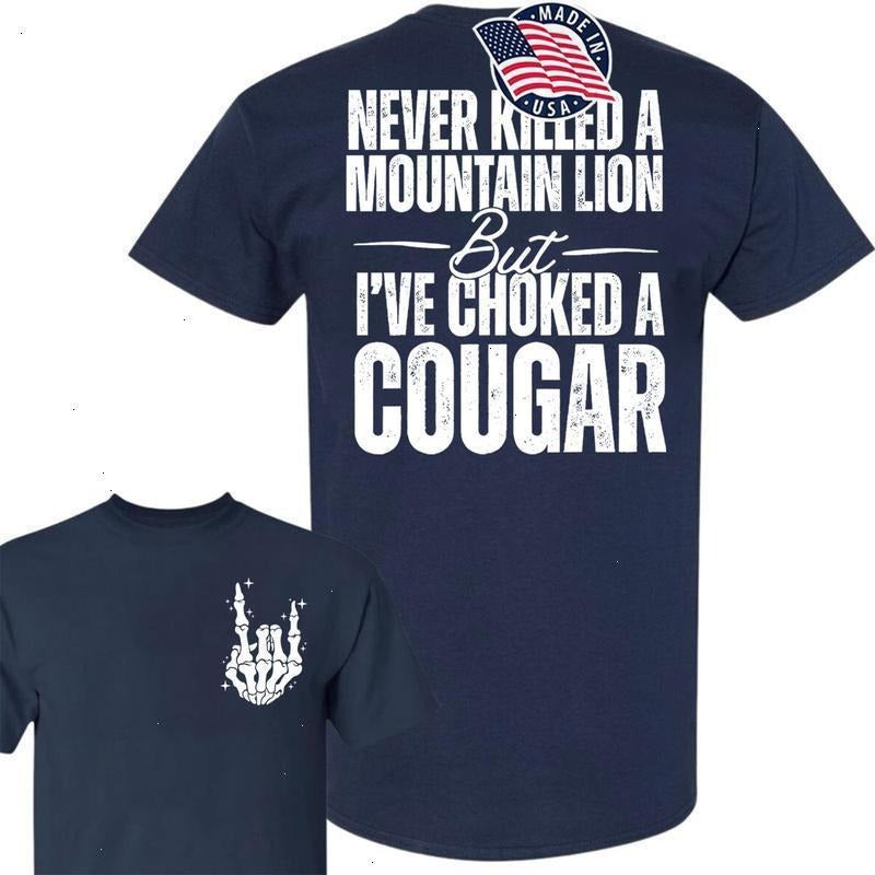 Cougar 2 Sided Shirt by Gildan Soft Style Tee - Bigthree Apparel - Black - white Graphic Design for Men and Women