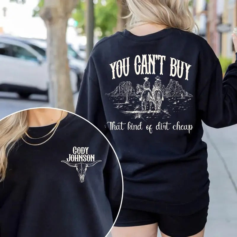Country Music Festival Outfit, Ccody Lyrics Johnsonn 2 Sides Sweatshirt, Fan Merch, Unisex Long Sleeve Crewneck...
