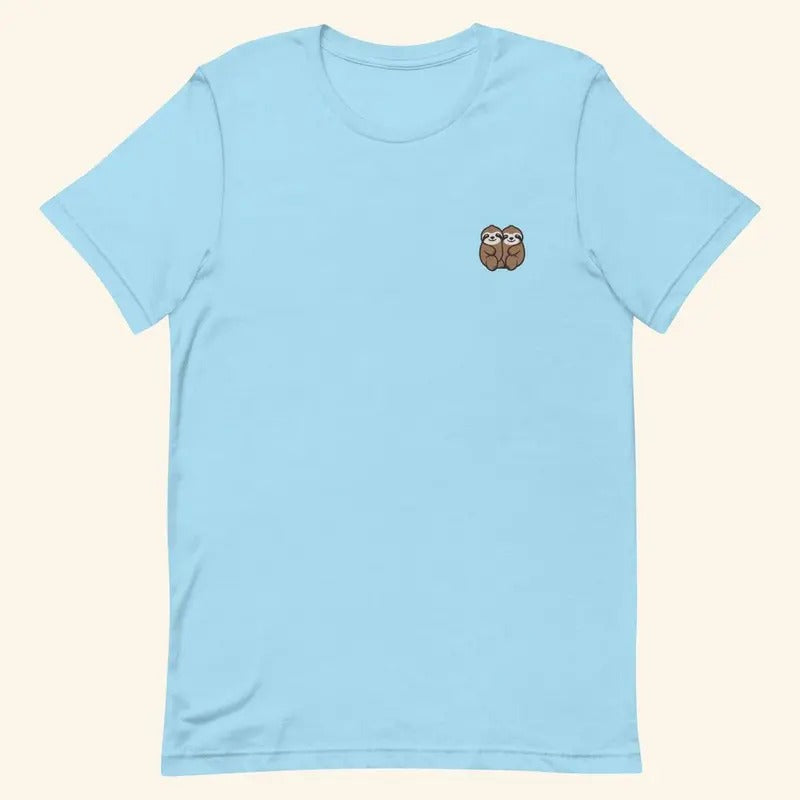 Couple Sloth T-Shirt Gift, Handmade Cute Unisex Crewneck Shirt - Multiple Colors Hoodie, Sweatshirt | HypeCrazeTee.com