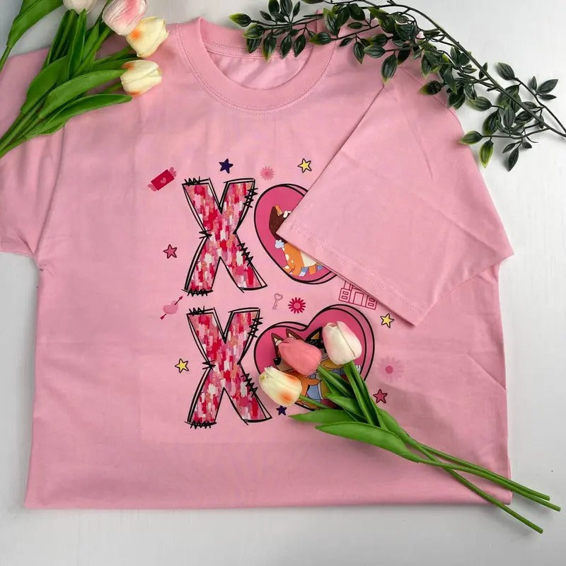Couple XOXO Valentine T Shirt, Vanlentine Sweatshirt, Bluuey Valentine Day Gift For Her,  Hoodie | HypeCrazeTee.com