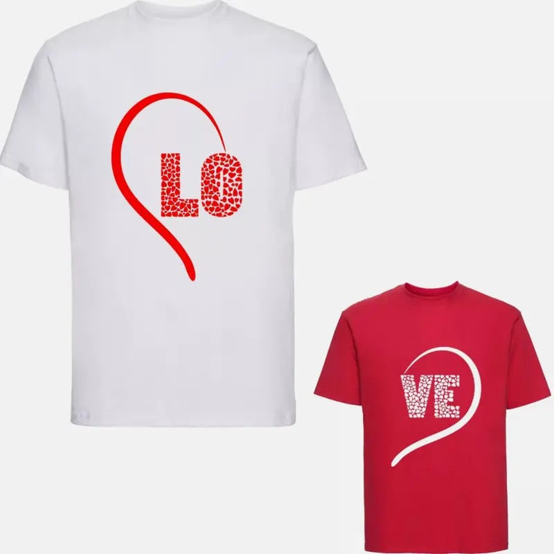 Couples Matching LOVE Hearts Love Lovers Top T-Shirts, Hoodie, Sweatshirt