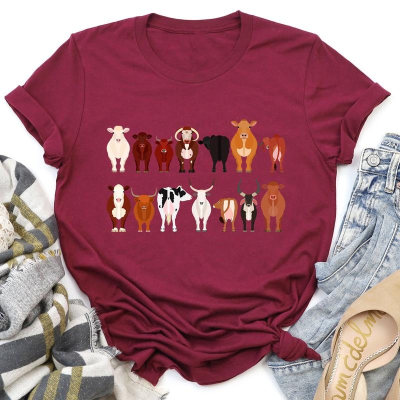 Cow Lovers Super Soft Tees, Farm Animal Shirts, Illustration, Breeds Hoodie, Sweatshirt | HypeCrazeTee.com