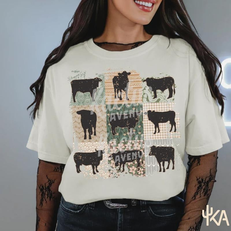 Cow Patterns T-Shirt Cotton Casual Hoodie, Sweatshirt | HypeCrazeTee.com