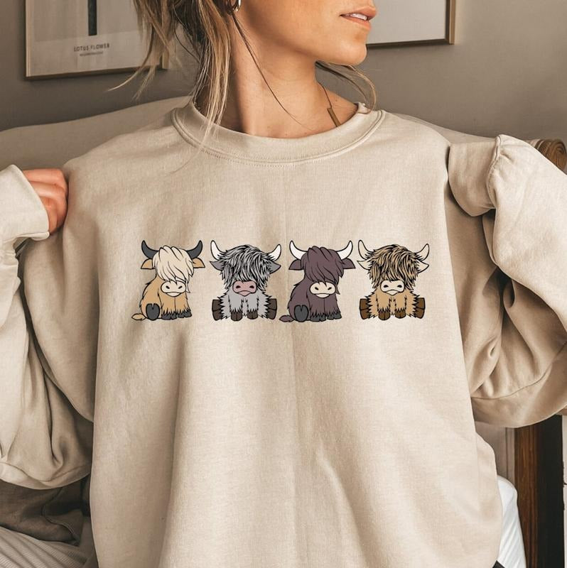Cow Sweatshirt, Cute Cow Sweatshirt , Western Crewneck, Cow Gifts, Cow Shirt, Crewneck Sweatshirt Hoodie | HypeCrazeTee.com