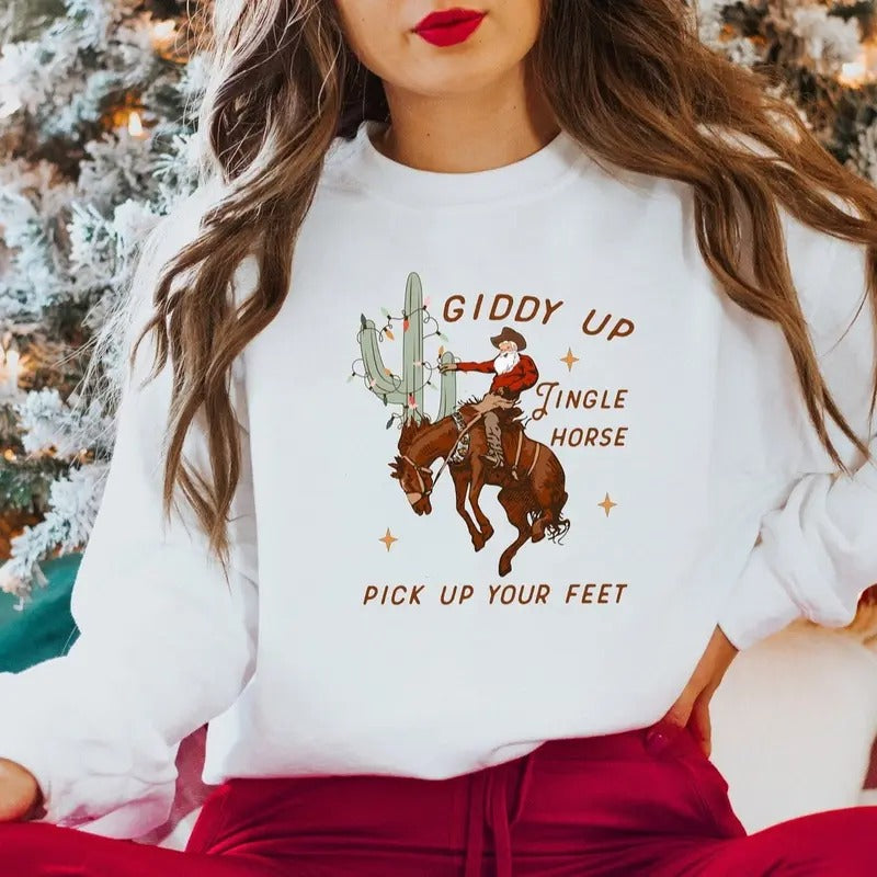 Cowboy Giddy Up Jingle Horse Pick Up Your Feet Howdy Country Horse Cowgirl Shirt T-Shirts, Hoodie, Sweatshirt