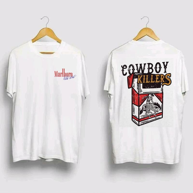 Cowboy Killer Rodeo 90s Two Sided T Shirt, 2000s Graphic Western Shirt, Vintage Cowboy Skeleton Tee, Retro Midwest Shirt,...