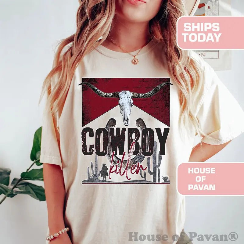 Cowboy Killer Shirt, Vintage Inspired T-Shirt, Western Graphic Tee, Retro Tee Shirt, Comfort Colors, Garment Dyed, Boho,...