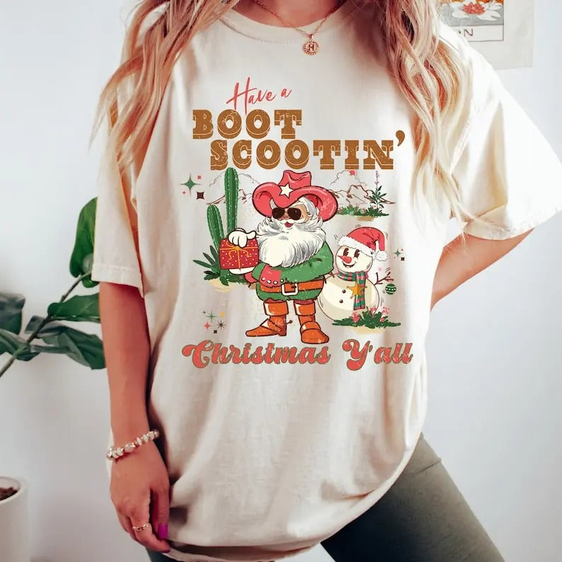 Cowboy Santa Shirts Retro Santa Shirt Cowboy Santa Tee Cowboy Santa Western Christmas Shirt Western Christmas Tees Cowboy...