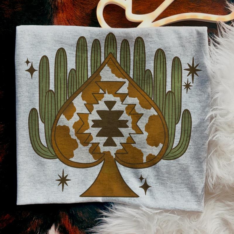 Cowhide Spade & Cactuses shirt, vintage crewneck sweatshirts, western outfit women, cowgirl outfits, western clothing...