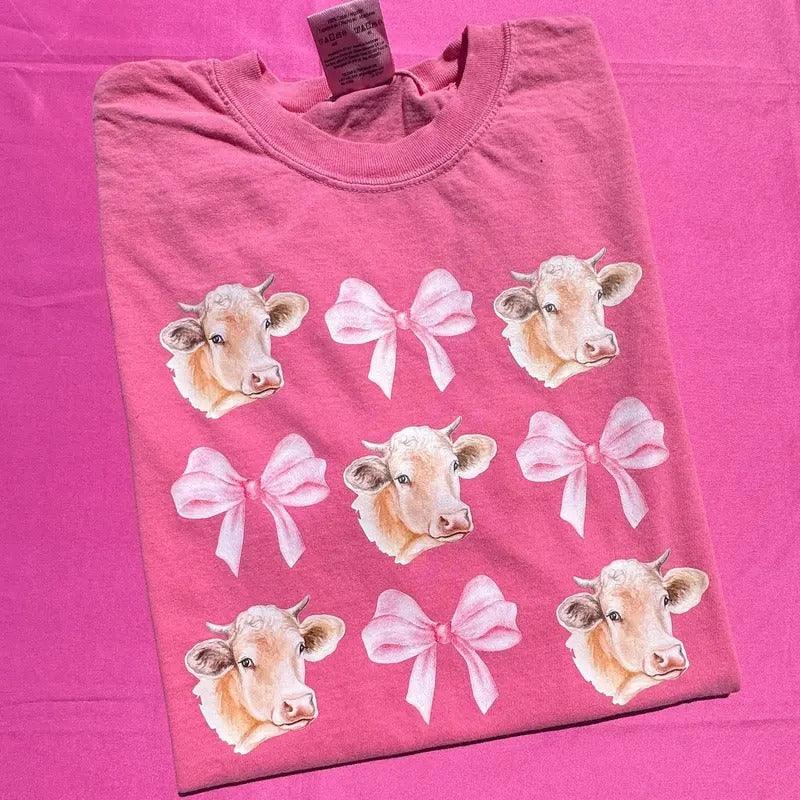 Cows & Bows Coquette Comfort Colors T-Shirt 'NLB' Hoodie, Sweatshirt | HypeCrazeTee.com