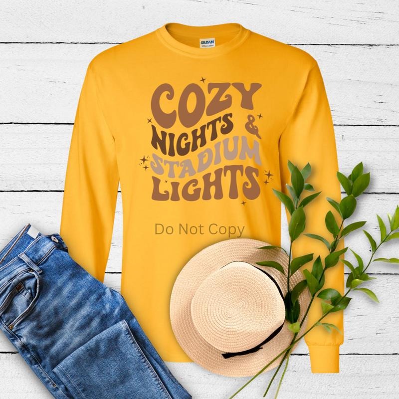 Cozy Nights & Stadium Lights DTF Transfer ONLY - This is NOT a T Shirt Hoodie, Sweatshirt | HypeCrazeTee.com