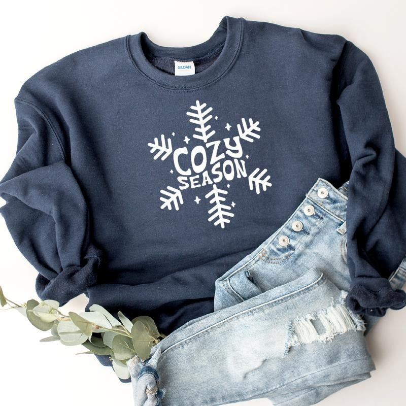 Cozy Season Sweatshirt Oversized Comfy Sweater Cozy Season Sweater Comfy Season Sweatshirt Snowflake Soft Sweater...