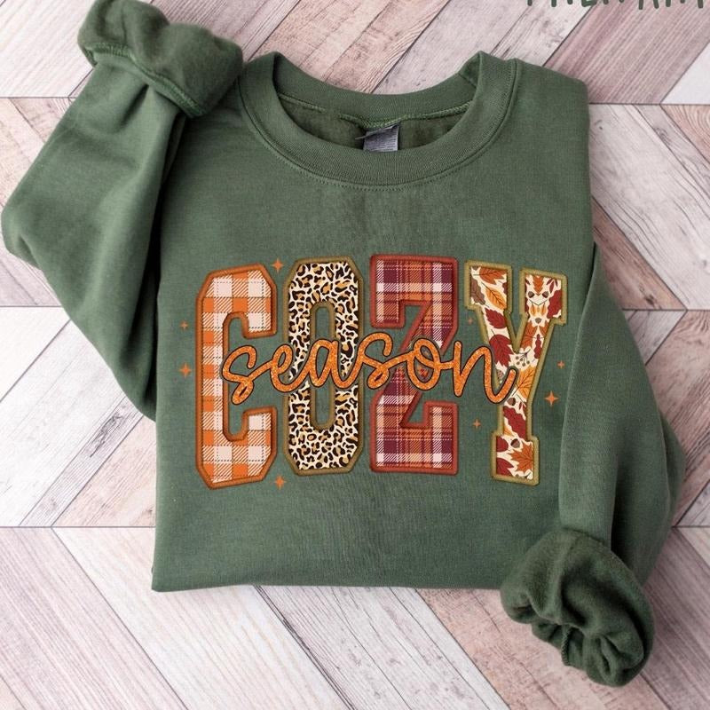 Cozy Season Sweatshirt, Women Fall Shirt, Christmas Shirts, Retro Fall Sweatshirt, Womens Fall Shirt, Get Cozy...