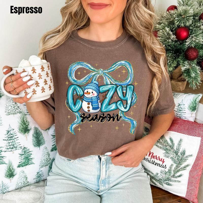 Cozy Snowman Season Comfort Colors T-Shirt 'NLB' Hoodie, Sweatshirt | HypeCrazeTee.com