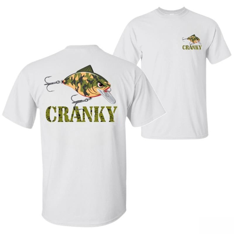 Crankbait T-Shirt, Fishing Lure Graphic Tee for Anglers, Soft Cotton Blend Shirt, Camo Bass Fishing Humor Apparel for...