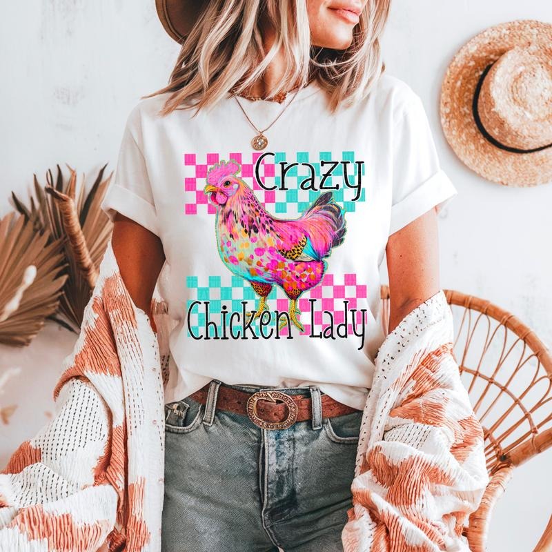 Crazy Chicken Lady DTF Transfers - THIS IS NOT A SHIRT Hoodie, Sweatshirt | HypeCrazeTee.com