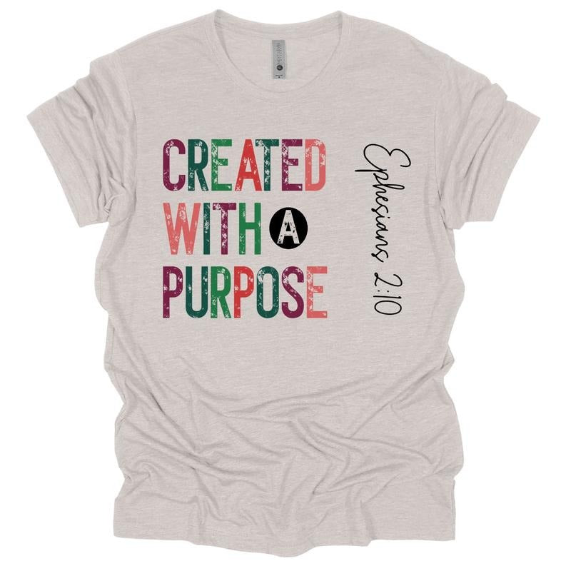 Created With A Purpose Christian T Shirt Hoodie, Sweatshirt | HypeCrazeTee.com