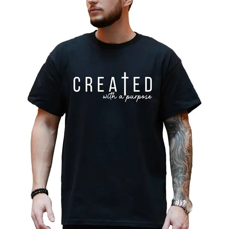 Created with A Purpose Christian TShirt, Created T-shirt, Jesus Shirt for Christian, Bible Verse Tshirt, Faith Based Tee,...