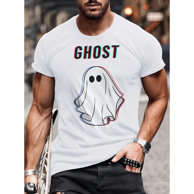 Crew neck T-shirt, simple fashion, ghost, men's short sleeve top Made in USA Hoodie, Sweatshirt | HypeCrazeTee.com