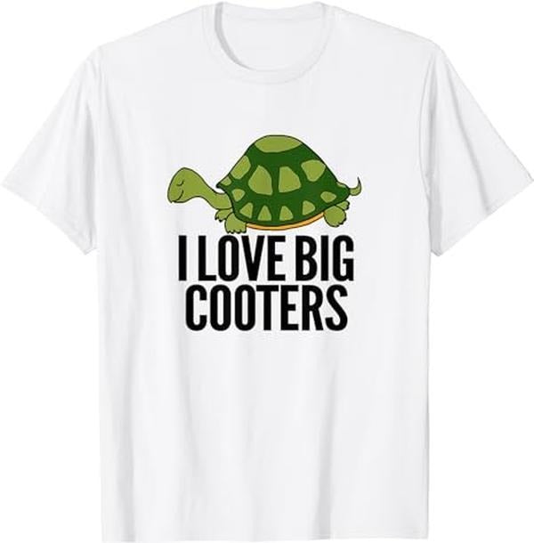 Crude Humor Shirts, Funny Turtle Reptile I Love Big Cooters Crude Humor Gag Gift T-Shirt Menswear Casual Cotton Hoodie,...