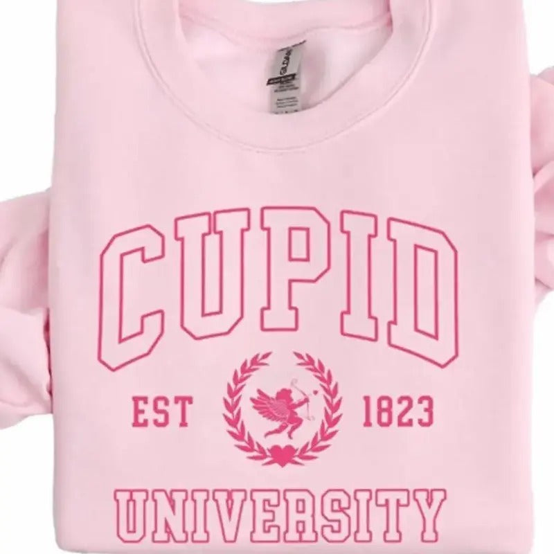 Cupid University Sweatshirt, Cute Valentine's Day Shirt, Funny College Sweatshirt, Love Crewneck Sweatshirt, Cupid...
