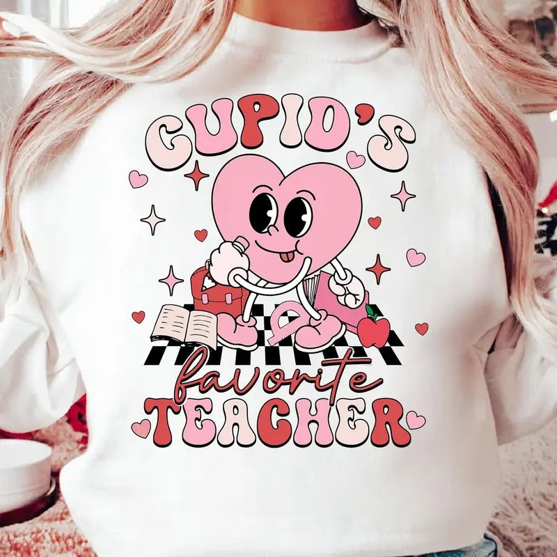 Cupid's Favorite Teacher Shirt, Valentines Day Shirt, Cute Heart Valentine Shirt, Teacher Valentine Shirt, Cute...