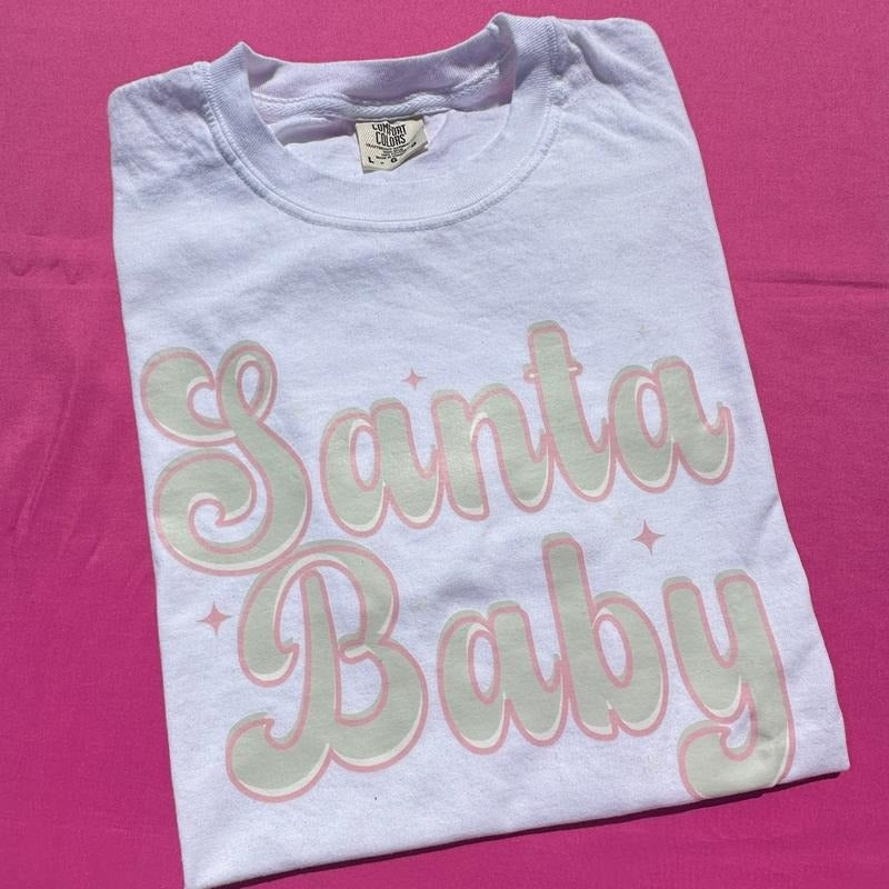 Cursive Santa Babe Comfort Colors T-Shirt 'NLB' Hoodie, Sweatshirt | HypeCrazeTee.com