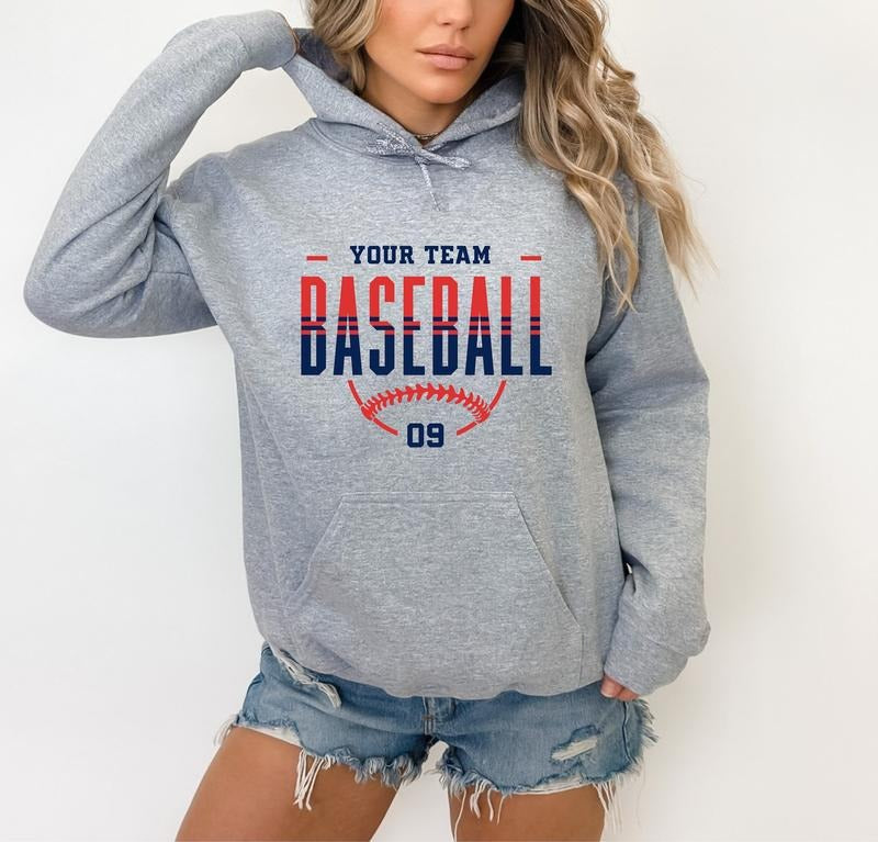 Custom Baseball Hoodie, Personalized Baseball Sweatshirt, Baseball Team Name Hoodie, Baseball Sweatshirt, Game Day ...