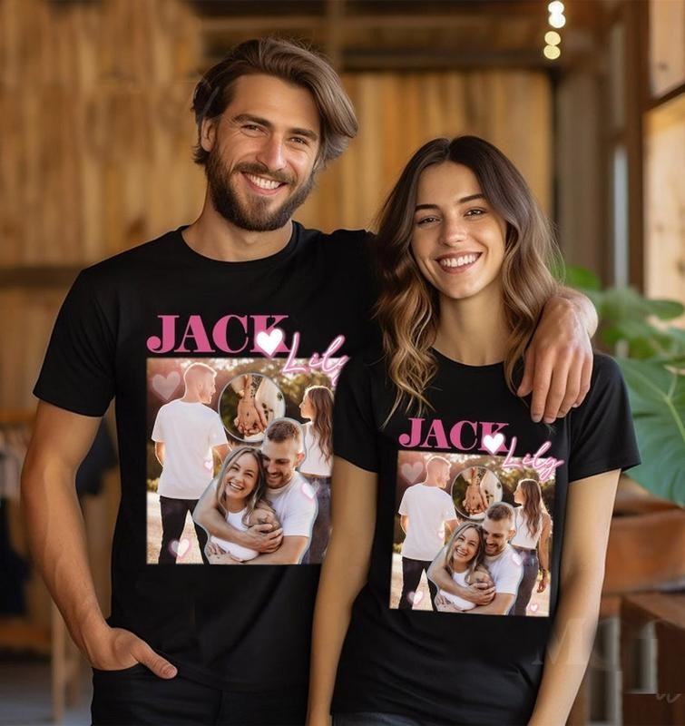 Custom Couple Shirt, 90s Vintage Bootleg Shirt, Custom Bootleg Rap Tee, Custom Valentine Shirt, Custom Photo Shirt,...