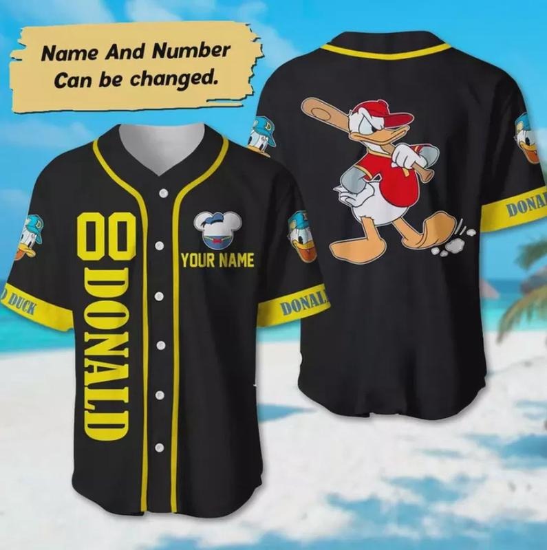 Custom Donald Duck 3D Baseball Jersey Shirt Halloween Gift Us Size Hoodie, Sweatshirt | HypeCrazeTee.com