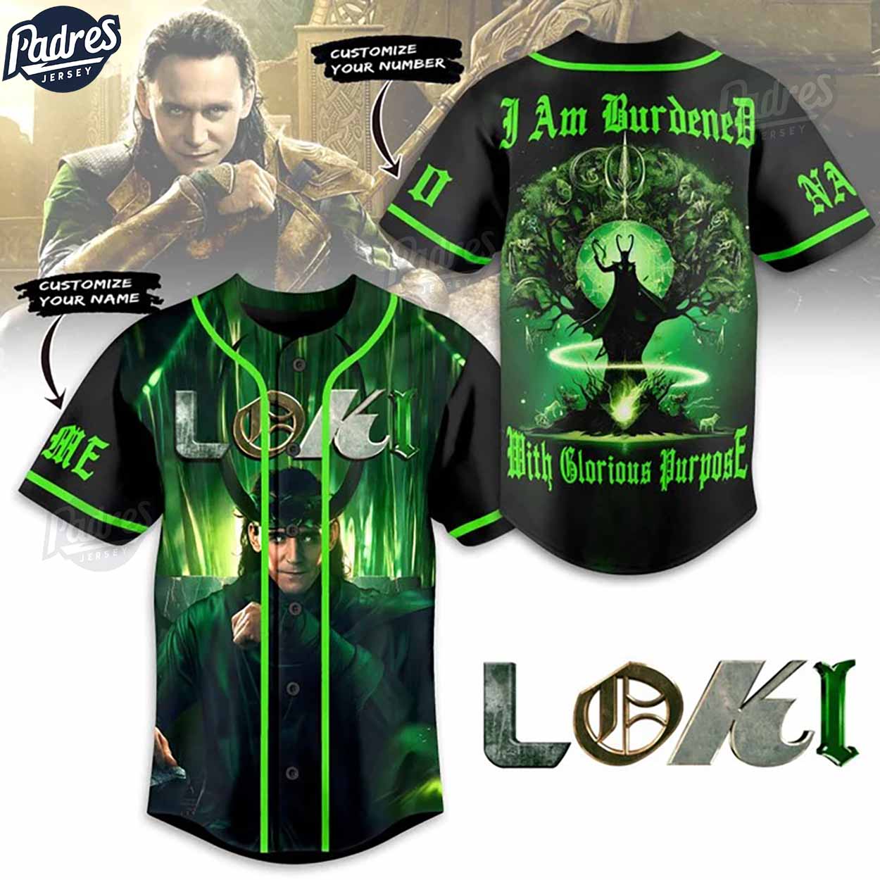 Custom Marvel Loki Baseball Jersey - Padres Jersey Oasis: Elevate Your Baseball Style Game