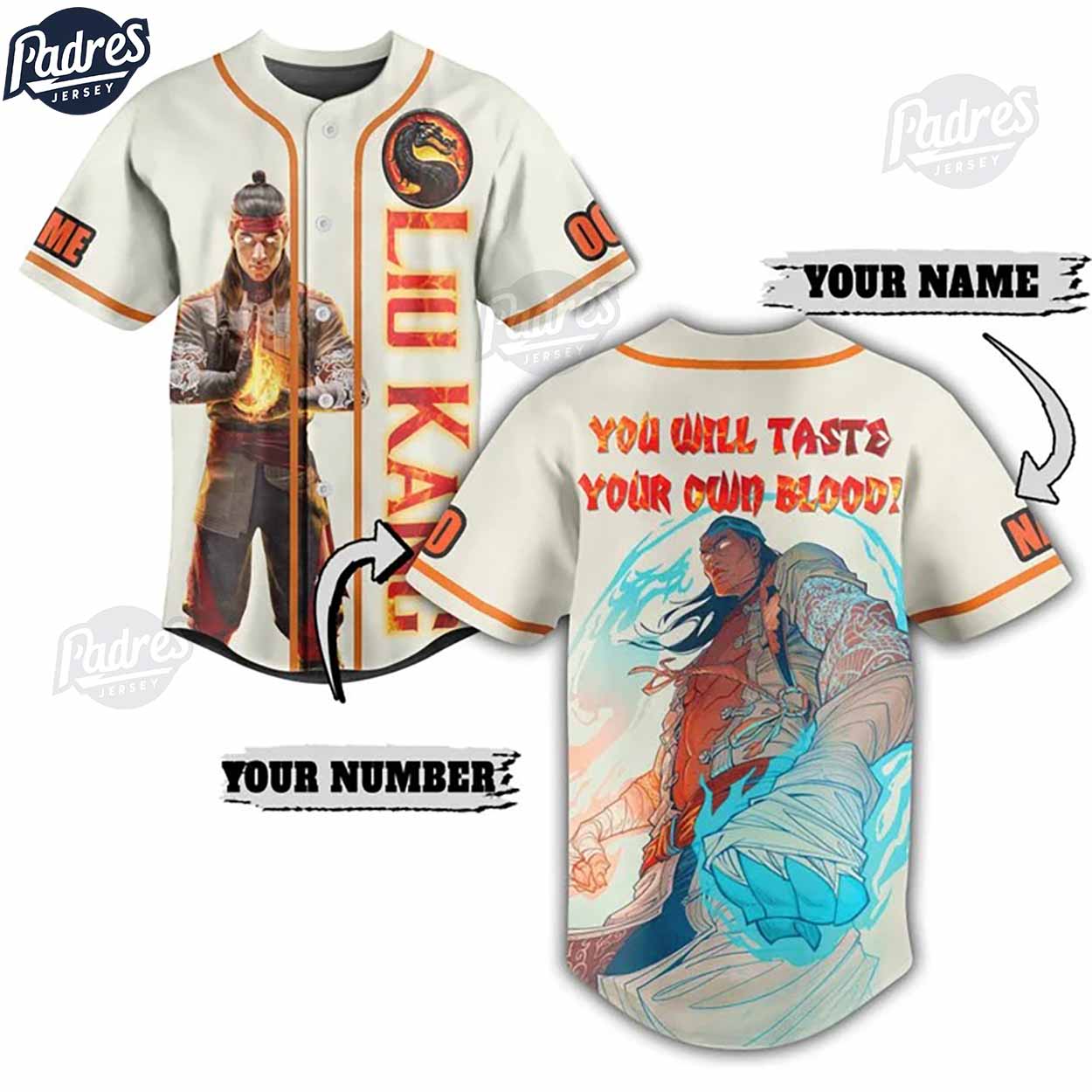 Custom Mortal Kombat Liu Kang Baseball Jersey - Padres Jersey Oasis: Elevate Your Baseball Style Game