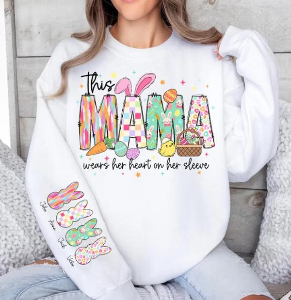 Custom Mothers Day Sweatshirt , Eater Day Shirt- Unisex Loose Fit Pullover, Button Hoodie | HypeCrazeTee.com