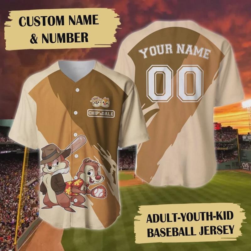 Custom Name & Number Chipmunk Brothers 3D Baseball Jersey Shirt Hoodie, Sweatshirt | HypeCrazeTee.com